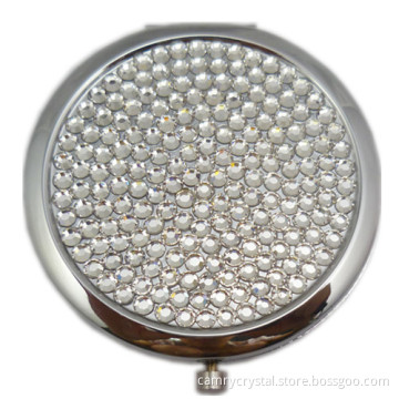 Crystal Rhinestone Round Pocket mirror